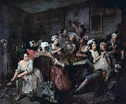 William Hogarth "The Rakes Progress: The Orgy"